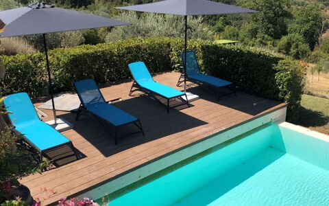 Villa Tresanti: Water, Plant, Sky, Furniture, Swimming Pool, Tree, Azure, Flower, Building, Outdoor Furniture