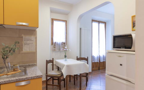 Vintage Apartment in Florence: Furniture, Property, Cabinetry, Table, Interior Design, Wood, Floor, Building, Home Appliance, Flooring