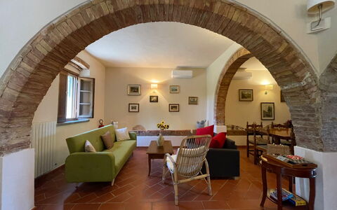 Podere La Sterza: Furniture, Table, Couch, Picture Frame, Plant, Chair, Houseplant, Living Room, Comfort, Interior Design