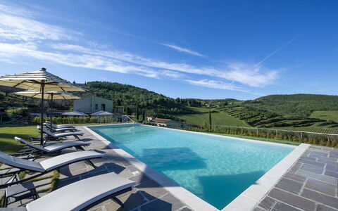 Bella Di Panzano: Water, Cloud, Sky, Property, Swimming Pool, Plant, Azure, Building, Outdoor Furniture, Tree