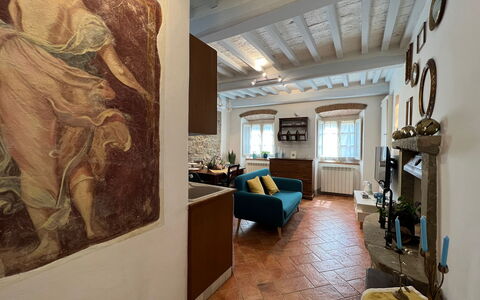 Casa Del Borgo: Picture Frame, Building, Couch, Textile, Interior Design, Television, Art, Flooring, House, Comfort