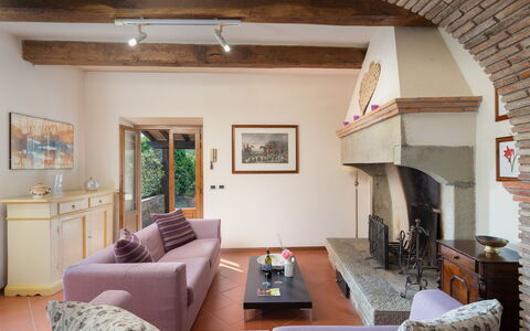 Il Mulino Di Vogognano - Subbiano, Private Pool, J: Table, Property, Couch, Picture Frame, Furniture, Building, Wood, Interior Design, Living Room, Lighting