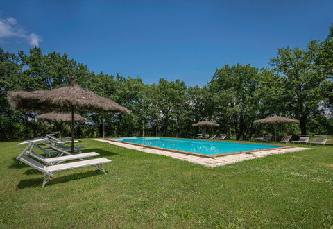 Belvedere - Falceto, Ambra, Toscana: Sky, Property, Plant, Water, Swimming Pool, Shade, Tree, House, Land Lot, Grass