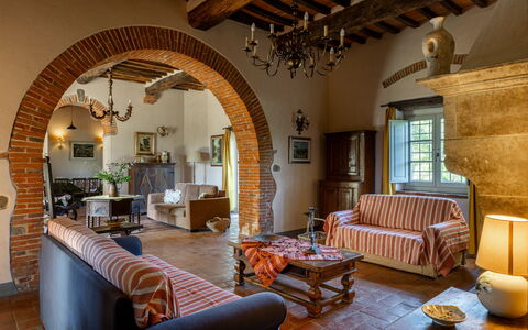 Villa Leopolda Selvarella: Furniture, Wall, Interior Design, Wood, Flooring, Home, Chair, Ceiling, Table, Living Room