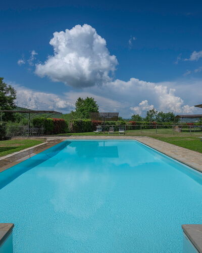 Leopolda In Selvarella Pool And Wi-fi: Water, Cloud, Sky, Plant, Swimming Pool, Azure, Tree, Shade, Outdoor Furniture, Building