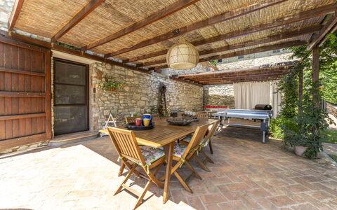 Fienile Di Fabio - Colline Fiorentine Vaiano, Tosc: Property, Furniture, Table, Plant, Building, Wood, Chair, Architecture, Outdoor Furniture, Interior Design