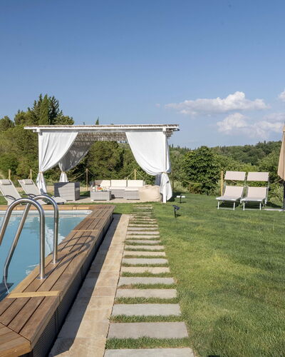 Villa Zara: Water, Sky, Plant, Cloud, Property, Shade, Swimming Pool, Tree, Outdoor Furniture, Grass
