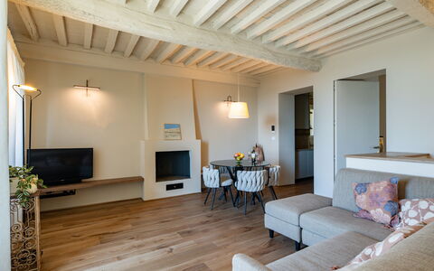 Casa Novecento: Couch, Comfort, Wood, Table, Interior Design, Flooring, Floor, Building, Plant, Hall