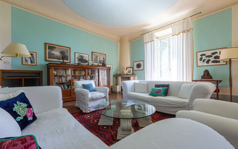 Castello Di Quarate: Furniture, Picture Frame, Azure, Couch, Living Room, Table, Interior Design, Floor, Lamp, Comfort