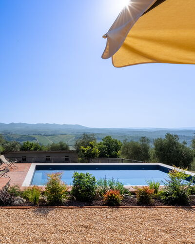 Casa Di Luca, Pool, Castelnuovo Berardenga: Swimming Pool, Landscape, Garden, Landscaping, Resort, Eco Hotel, Shade, Sunlounger, Outdoor Furniture, Estate