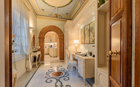 Charming Apartment Cartoni - Città Della Pieve, Um: Furniture, Property, Picture Frame, Table, Chair, Interior Design, Building, Hall, Wood, House