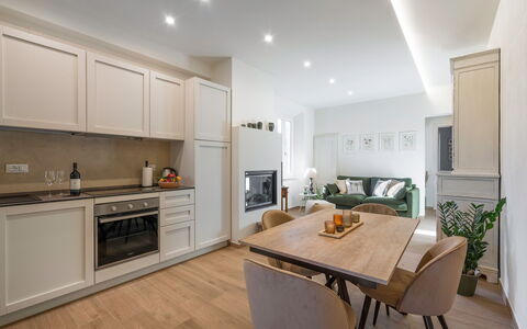 Il Nespolo Charming Apartment Fonterutoli - Siena,: Cabinetry, Furniture, Countertop, Table, Wood, Kitchen Appliance, Kitchen Stove, Kitchen, Chair, Interior Design