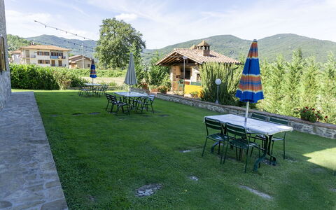 Villa Niccone: Plant, Sky, Cloud, Property, Table, Furniture, Nature, Outdoor Table, Tree, Outdoor Furniture