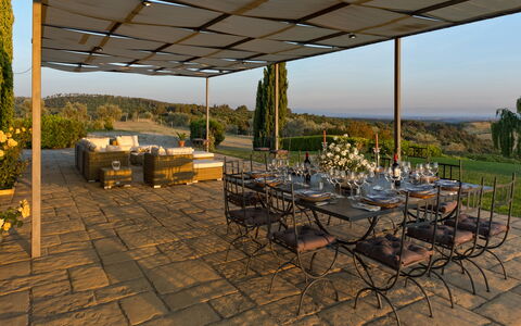 Villa Bagnoli: Plant, Property, Table, Shade, Sky, Interior Design, Tree, Leisure, Outdoor Furniture, Landscape