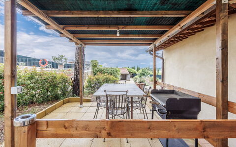 Anilde, Holiday Home with Pool, Wifi, Tuscany: Plant, Sky, Wood, Shade, Tree, Cloud, Cottage, Porch, Beam, Wood Stain