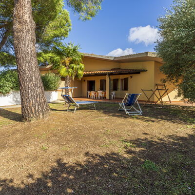 Argentario Giannella Apartment- Orbetello, Toscana: Plant, Building, Property, Sky, Window, Tree, Shade, Land Lot, House, Cloud