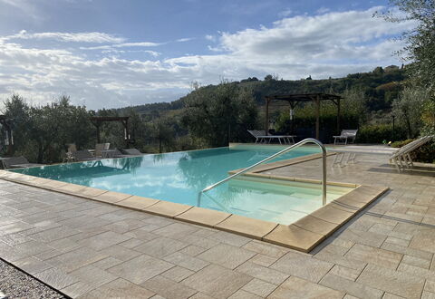 Villa Le Ripe Apartments - Gambassi Terme, Toscana: Water, Cloud, Sky, Water Resources, Swimming Pool, Rectangle, Outdoor Furniture, Tree, Shade, Plant