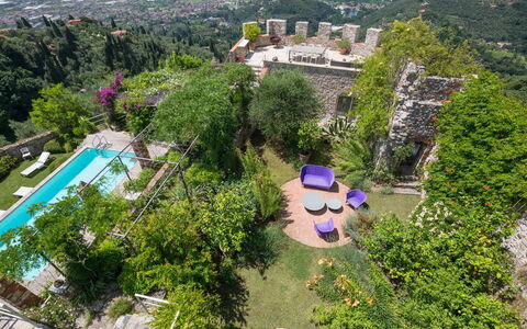 Villa Maestosa - Camaiore, Toscana: Property, Building, Plant, Azure, Tree, Vegetation, Urban Design, Neighbourhood, Landscape, Leisure