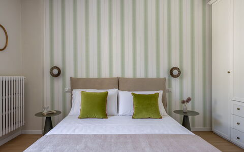Lucca Old Town Apartment - Lucca, Toscana: Furniture, Interior Design, Bed, Bedroom, Wall, Wood, Flooring, Floor, Home, Bedding