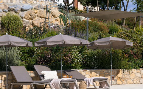 Pendolino Spereto Apartment With Pool, Montaione: Umbrella, Outdoor Furniture, Swimming Pool, Resort, Furniture, Shade, Sunlounger, Eco Hotel, Chair, Outdoor Structure