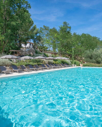 Coratina Spereto Apartment with Pool, Montaione: Water, Plant, Water Resources, Property, Sky, Swimming Pool, Cloud, Azure, Tree, Natural Landscape