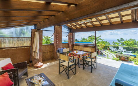 La Casa Di Elda, Holiday Home With Pool, Uzzano, T: Property, Plant, Table, Furniture, Building, Shade, Window, Wood, Interior Design, Architecture