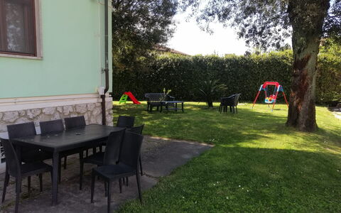 Franco House With Pool: Furniture, Outdoor Furniture, Garden, Lawn, Chair, Outdoor Table, Backyard, Shade, Yard, Landscaping