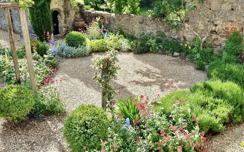 Casa Di Pietro In Vivo D'orcia, Pool: Flower, Garden, Shrub, Plant Community, Groundcover, Spring, Backyard, Landscaping, Yard