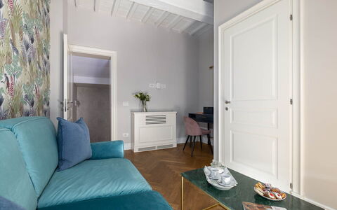 Torretta Penthouse Luxury Apartment In Florence By: Interior Design, Furniture, Flooring, Wall, Floor, Wood, Room, Textile, Home, Living Room