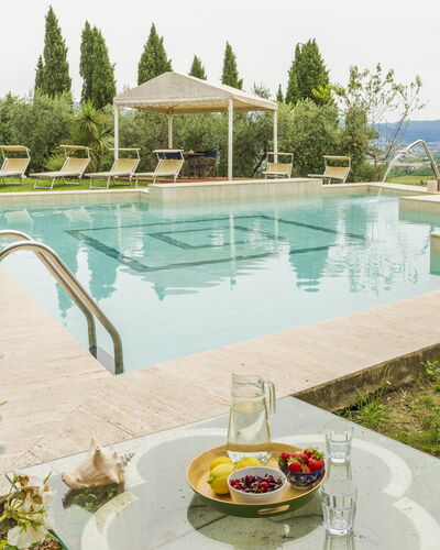 Villa Montegattoli, Pool, Landscape, Wifi, Ac: Water, Property, Sky, Plant, Azure, Tableware, Swimming Pool, Architecture, Tree, Outdoor Furniture
