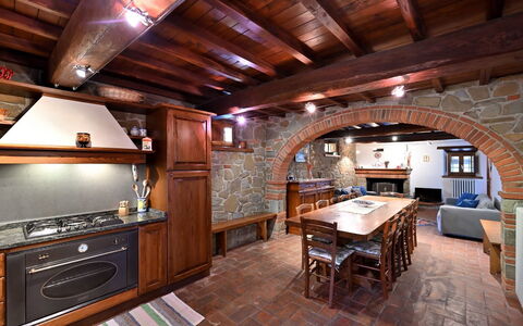 Villa Sette Ponti Levante: Furniture, Property, Table, Cabinetry, Chair, Wood, Building, Interior Design, Drawer, Flooring