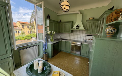 Piazza S. Romano: Cabinetry, Furniture, Countertop, Lighting, Sink, Window, Interior Design, Table, Architecture, Kitchen