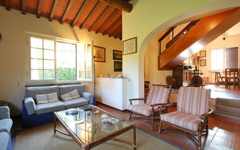 Villa Maddalena: Furniture, Property, Couch, Wood, Window, Table, Lighting, Interior Design, Building, Picture Frame