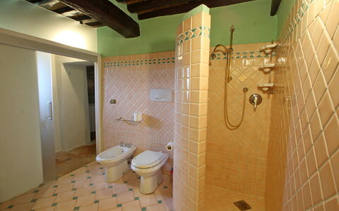 Villa L'antico Casale: Property, Plumbing Fixture, Bathroom, Interior Design, Toilet, Flooring, Floor, Wood, Wall
