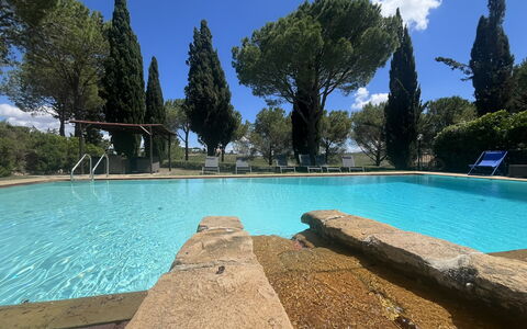 Maremma Retreat: Water, Sky, Cloud, Swimming Pool, Tree, Azure, Plant, Rectangle, Shade, Natural Landscape
