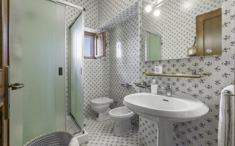 Casa Martina, Piazza Delle Erbe, San Gimignano: Flooring, Interior Design, Floor, Plumbing Fixture, Bathroom, Ceiling, Plumbing, Sink, Tile, Bathroom Sink