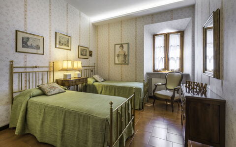 Casa Martina, Piazza Delle Erbe, San Gimignano: Furniture, Interior Design, Wall, Bed, Bedroom, Flooring, Ceiling, Room, Floor, Picture Frame