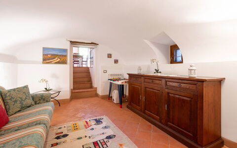 Chiara House In Galenda, Chianti, Pool And Nature: Furniture, Cabinetry, Comfort, Building, Wood, Couch, Flooring, Drawer, Floor, House