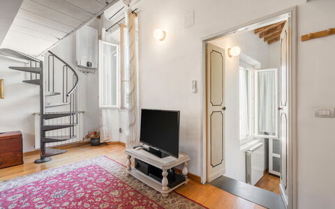 Belle Donne Apartment, Tornabuoni, Florence, Wifi: Building, Picture Frame, Comfort, Wood, Couch, Interior Design, House, Hall, Door, Flooring