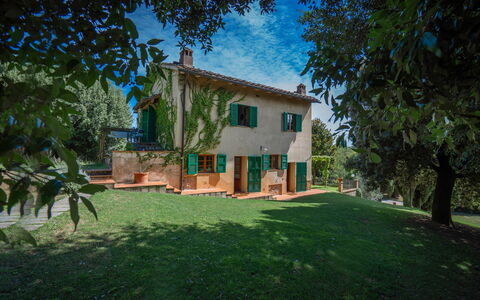 La Tesa Country House With Pool S. Gimignano: Plant, Building, Sky, Window, Tree, House, Natural Landscape, Land Lot, Cloud, Grass