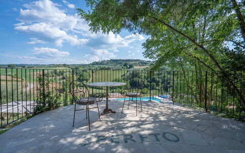 Correggiolo Spereto Apartment With Pool, Montaione: Plant, Cloud, Sky, Plant Community, Natural Landscape, Land Lot, Shade, Tree, Public Space, Leisure