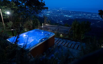La Casa Sul Forte: Sky, Plant, Blue, Tree, Building, Swimming Pool, Shade, Landscape, Roof, Leisure