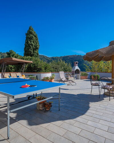 Bellavista Tuscany Apartment Panoramic Terrace: Sky, Table, Plant, Outdoor Furniture, Shade, Tree, Building, Leisure, Landscape, Swimming Pool