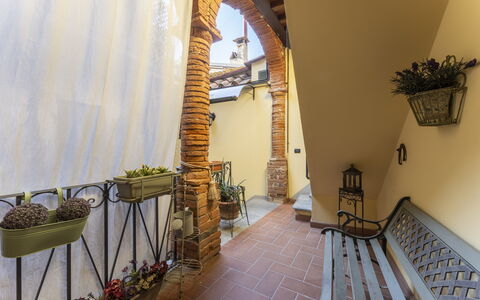 Lounge Flat Camaiore, Wifi, Versilia Coast: Plant, Building, Wood, Houseplant, Floor, Wall, Flooring, Chair, House, Real Estate