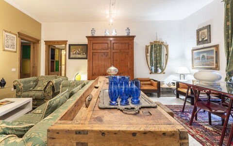 Lounge Flat Camaiore, Wifi, Versilia Coast: Picture Frame, Table, Furniture, Property, Cabinetry, Wood, Lighting, Chair, Drawer, Floor