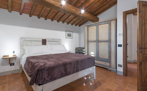 La Capanna, Borgo Campassini, Monteriggioni: Interior Design, Furniture, Flooring, Ceiling, Bedroom, Floor, Room, Home, Apartment, Bed