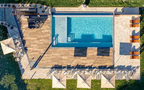 Le Volte, Borgo Campassini, Monteriggioni: Swimming Pool, Resort, Outdoor Furniture, Composite Material, Eco Hotel, Leisure, Shade, Chair, Sunlounger, Water Feature