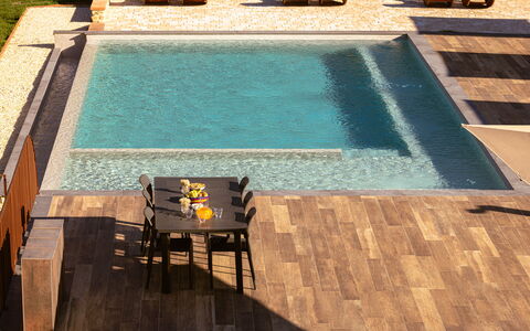 Il Borgo, Borgo Campassini, Monteriggioni: Swimming Pool, Wood, Flooring, Floor, Composite Material, Outdoor Furniture, Wood Stain, Flagstone, Hardwood, Wood Flooring