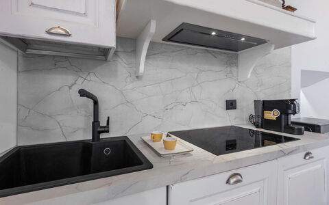 Il Borgo, Borgo Campassini, Monteriggioni: Kitchen, Countertop, Interior Design, Tap, Sink, Plumbing Fixture, Kitchen Appliance, Home, Light Fixture, Cabinetry