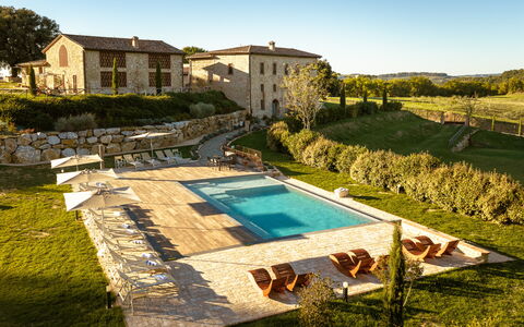 La Piazzetta, Borgo Campassini, Monteriggioni: Swimming Pool, Land Lot, Estate, Farmhouse, Resort, Villa, Cottage, Outdoor Furniture, Garden, Landscaping